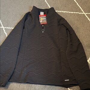 ZeroXposur Black Textured Knit Quarter Zip Pullover